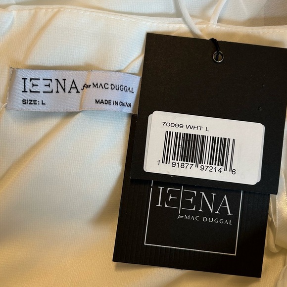 NEW IEENA FOR MAC DUGGAL Faux Wrap Sleeveless Flowy Midi Dress SZ Large Event - Picture 10 of 13